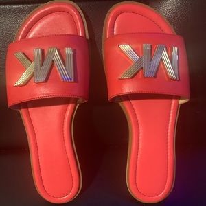 Red Leather Michael Kors Sandals